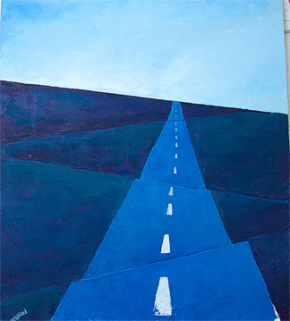 blue road